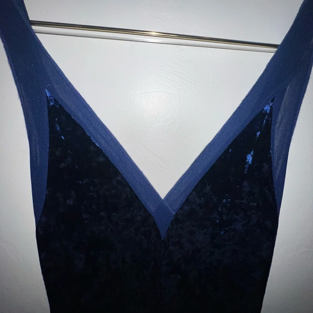 Free People x Lilac Wine Midnight Blue Velvet Maxi Dress